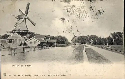 Ak Edam Volendam Nordholland Niederlande, Molen, Windmühle