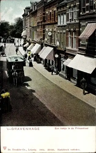 Ak 's Gravenhage Den Haag Südholland, Prinsestraat, Pferdestraßenbahn