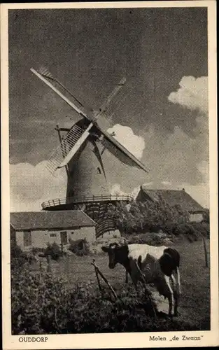 Ak Oostdijk Ouddorp Südholland, Molen de Zwaan