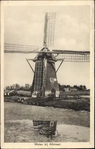 Ak Alkmaar Nordholland Niederlande, Molen