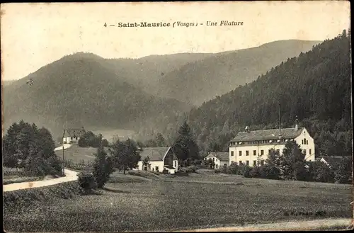 Ak Saint Maurice Vosges, Une Filature