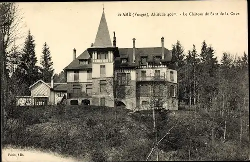 Ak Saint Amé et Autrive Vosges, Le Château du Saut de la Cuve