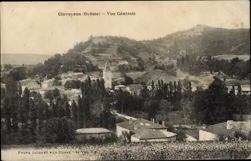 Ak Claveyson Drôme, Vue Generale, Blick auf den Ort
