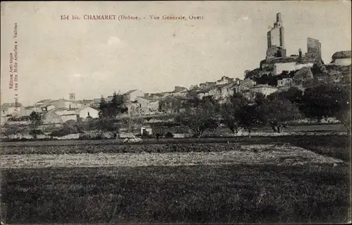Ak Chamaret Drôme, Vue Generale, Ouest, Blick auf den Ort