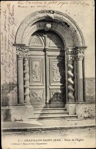 Ak Chatillon Saint Jean Drôme, Porte de l'Eglise