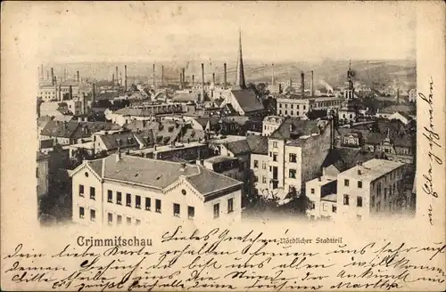 Ak Crimmitschau in Sachsen, nördlicher Stadtteil, Panorama
