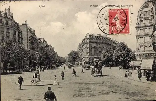 Ak Paris XVII., Boulevard de Courcelles