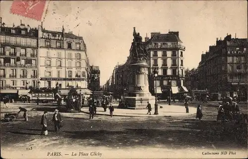 Ak Paris XVII., La Place Clichy, Denkmal, Belle Jardiniere