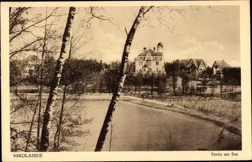 Ak Berlin Zehlendorf Nikolassee, Partie am See