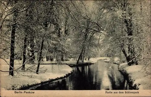 Ak Berlin Pankow, Partie aus dem Schlosspark