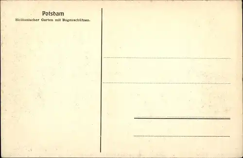 Ak Potsdam in Brandenburg, Sicilianischer Garten mit Bogenschützen