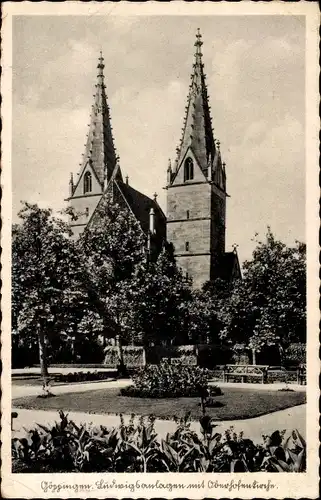 Ak Göppingen, Ludwigsanlagen, Oberhofenkirche