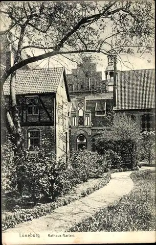 Ak Lüneburg in Niedersachsen, Rathausgarten
