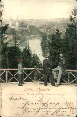Ak Rochlitz an der Mulde, Blick von der Bastei auf dem Promenadenwege