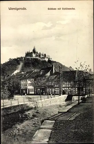 Ak Wernigerode am Harz, Schloss mit Schöneecke