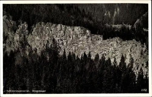 Ak Zöblitz Marienberg im Erzgebirge, Schwarzwassertal, Ringmmauer