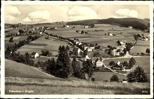 Ak Pobershau Marienberg im Erzgebirge, Totale