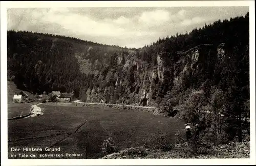 Ak Zöblitz Marienberg im Erzgebirge, Der Hintere Grund im Tale der schwarzen Pockau