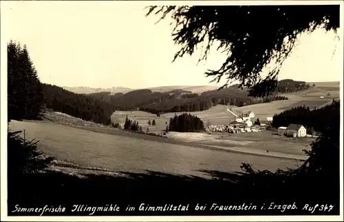 Foto Ak Hartmannsdorf Reichenau im Erzgebirge, Sommerfrische Illingmühle im Gimmlitztal