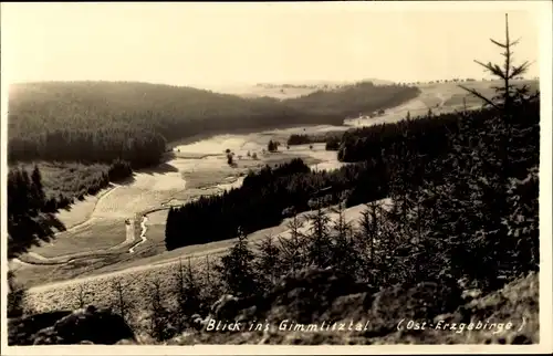 Ak Gimmlitztal Hartmannsdorf Reichenau im Erzgebirge, Landschaftsblick