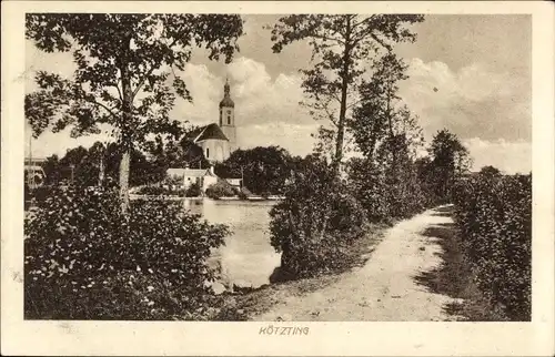 Ak Bad Kötzting im Bayerischen Wald, Teilansicht mit Kirche