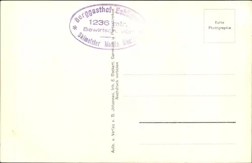 Ak Eckbauer Garmisch Partenkirchen in Oberbayern, Berggasthof