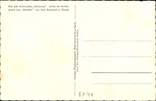 Ak Bad Neustadt an der Saale Unterfranken, Hohntor, Salzburg