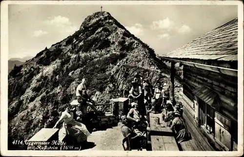 Ak Kreuth am Tegernsee Oberbayern, Tegernseer Hütte mit Roßstein