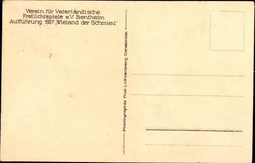 Ak Bad Bentheim Niedersachsen, Verein für Vaterländische Freilichtspiele, Wieland der Schmied