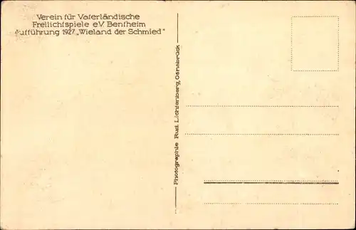 Ak Bad Bentheim, Verein für Vaterländische Freilichtspiele, Wieland der Schmied