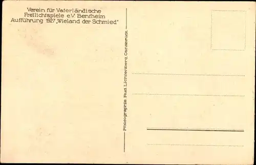 Ak Bad Bentheim Niedersachsen, Verein für Vaterländische Freilichtspiele, Wieland der Schmied