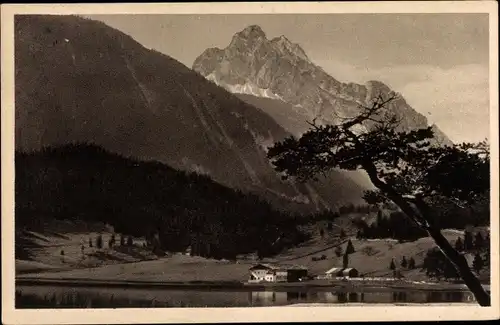 Ak Mittenwald in Oberbayern, Lautersee, Wetterstein