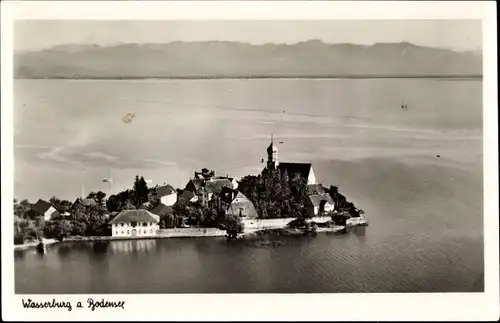 Ak Wasserburg am Bodensee Schwaben, Fliegeraufnahme