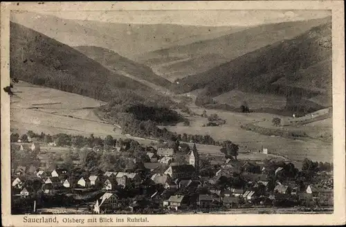 Ak Olsberg im Sauerland, mit Blick ins Ruhrtal