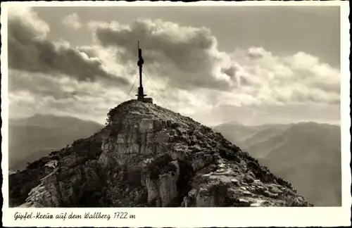 Ak Rottach Egern in Oberbayern, Wallberg, Gipfel-Kreuz