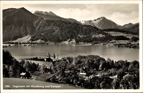 Ak Tegernsee in Oberbayern, mit Hirschberg und Kampen