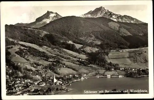 Ak Schliersee in Oberbayern, mit Breitenstein und Wendelstein