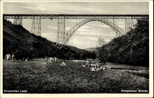 Ak Müngsten an der Wupper Wuppertal, Müngstener Brücke, Bergisches Land