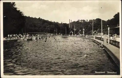 Ak Remscheid, Blick in das belebte Strandbad