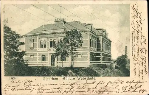 Ak Glauchau in Sachsen, Höhere Webschule