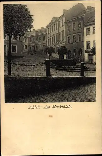 Ak Schleiz im Vogtland Thüringen, Am Marktplatz