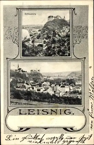 Ak Leisnig in Sachsen, Schlossberg, Gesamtansicht
