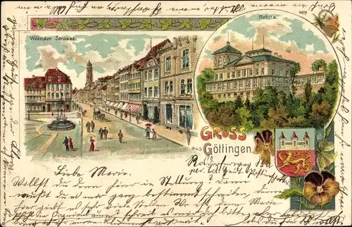 Ak Göttingen in Niedersachsen, Weender Straße, Rohns Gasthaus, Wappen
