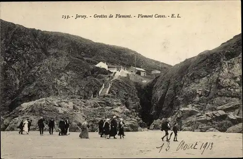 Ak Jersey Kanalinseln,Grottes de Plemont, Plemont Caves