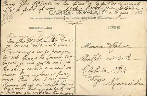 Ak Saint Mathurin sur Loire Maine et Loire, Vue generale prise du Pont suspendu