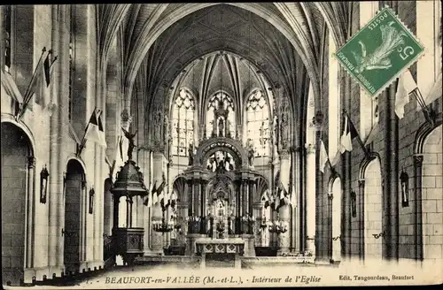 Ak Beaufort en Vallee Beaufort en Anjou Maine et Loire, Interieur de l'Eglise