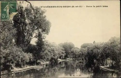 Ak Villennes sur Seine Yvelines, le petit Bras du fleuve