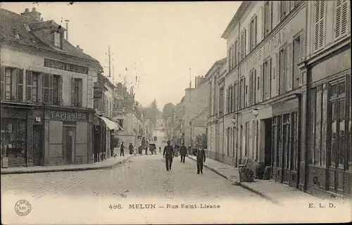 Ak Melun Seine et Marne, Rue Saint Liesne
