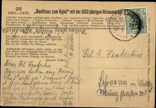 Ak Eutin in Ostholstein, Durchblick auf den Uglei See