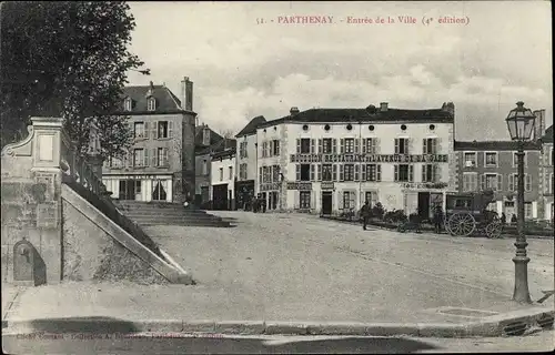 Ak Parthenay Deux Sèvres, Entree de la Ville